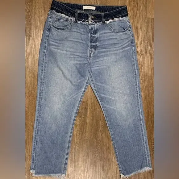 NWOT, Hidden “Zoey” Jeans, Distressed Contrasting Denim High Rise Fit, Size 30 - Picture 1 of 6